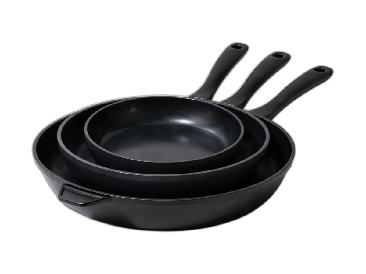Alva Energy ceramic nonstick three-piece frying pan set.