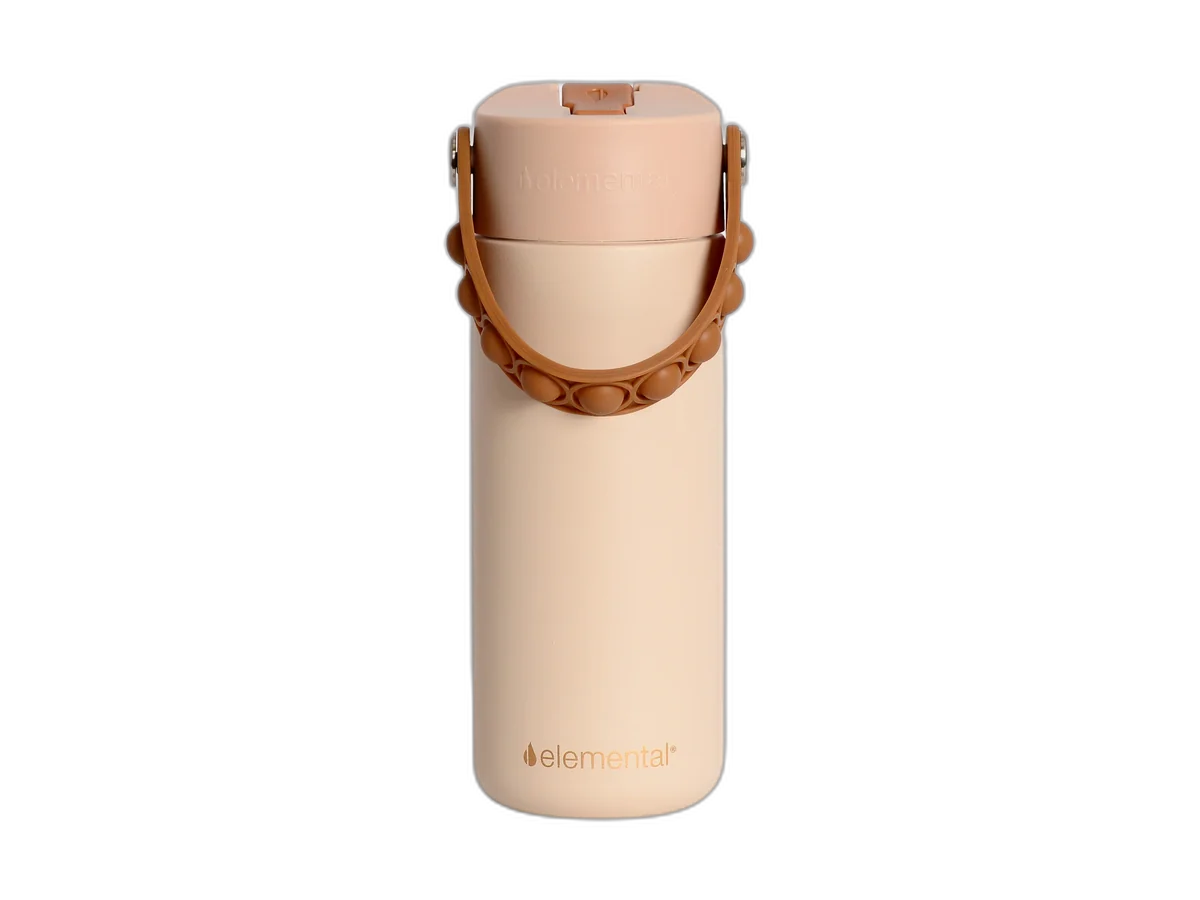 Elemental Core Pop Bottle in beige with pop-it carry handle