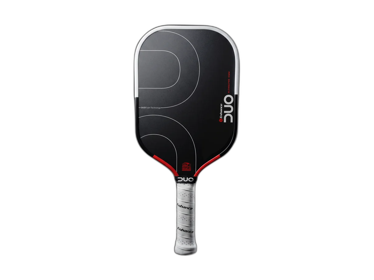 Black and red Enhance DUO Elongated pickleball paddle