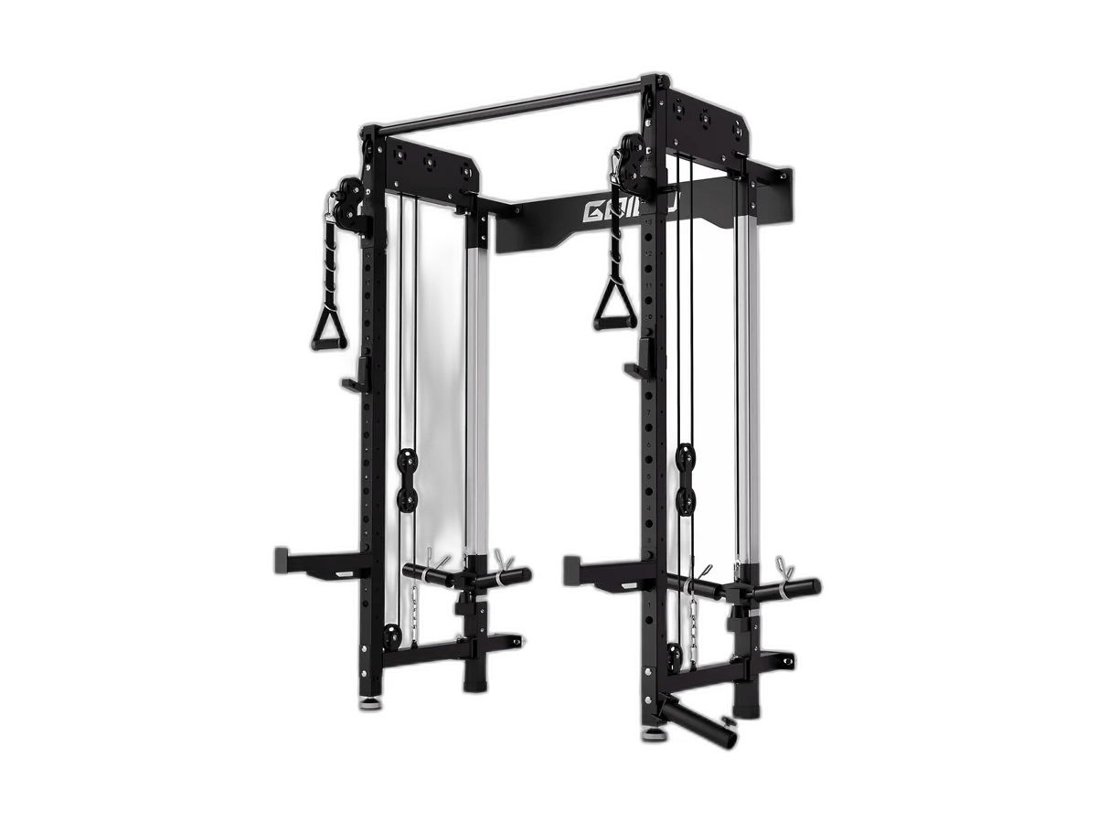 Black GOIMU WM3-V4 wall-mounted rack with its folding arms open.