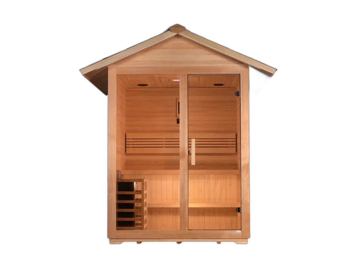 Golden Designs Arlberg 3-Person traditional outdoor cabin sauna