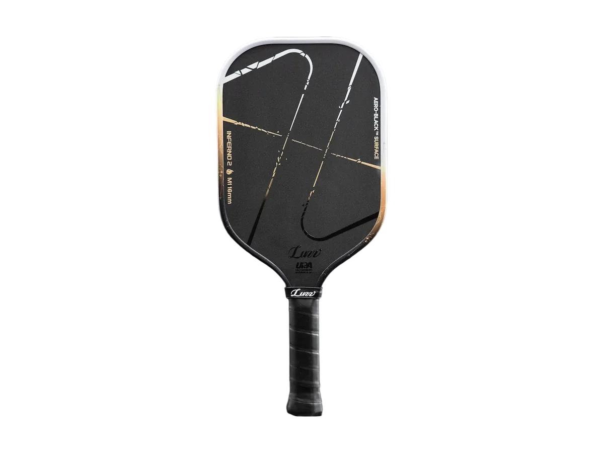 Luzz Inferno2 M1 Dawn pickleball paddle isolated on a transparent background