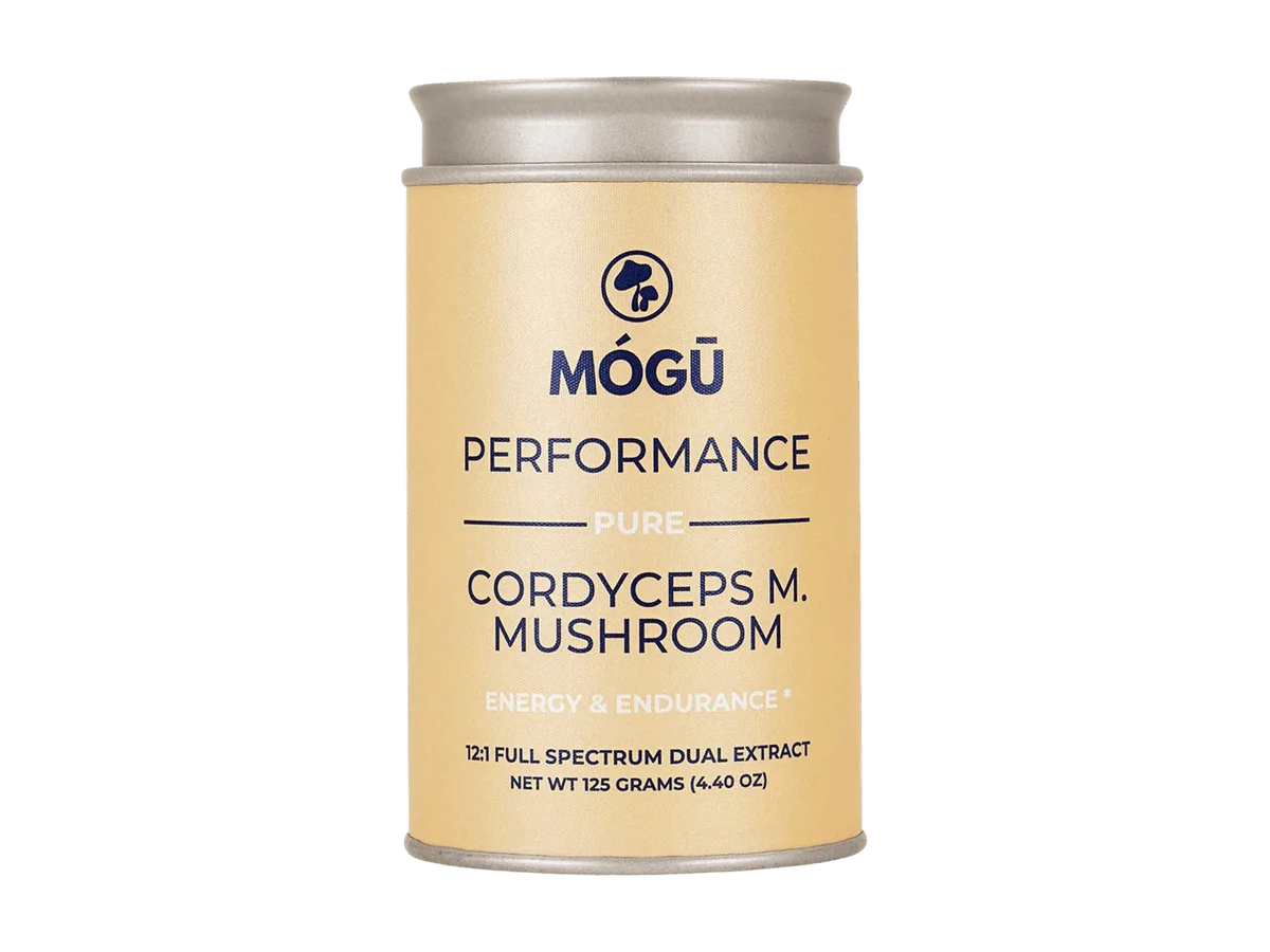 Mógū Performance Cordyceps militaris powder container.