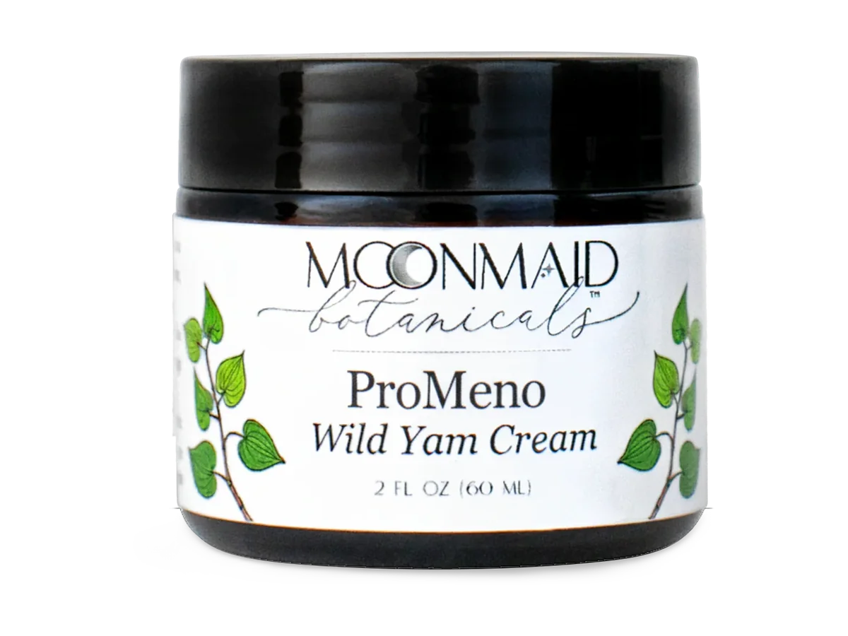 MoonMaid Botanicals ProMeno Wild Yam Cream jar on a transparent background