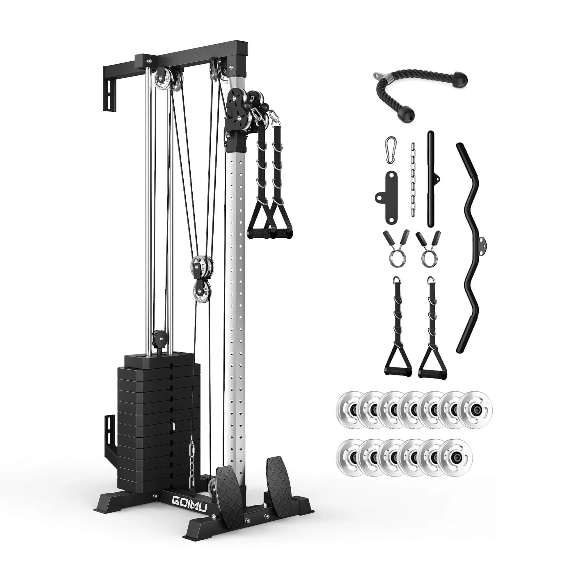 GOIMU WM2-V4 wall-mounted cable station with selectorized stack and listed attachments.