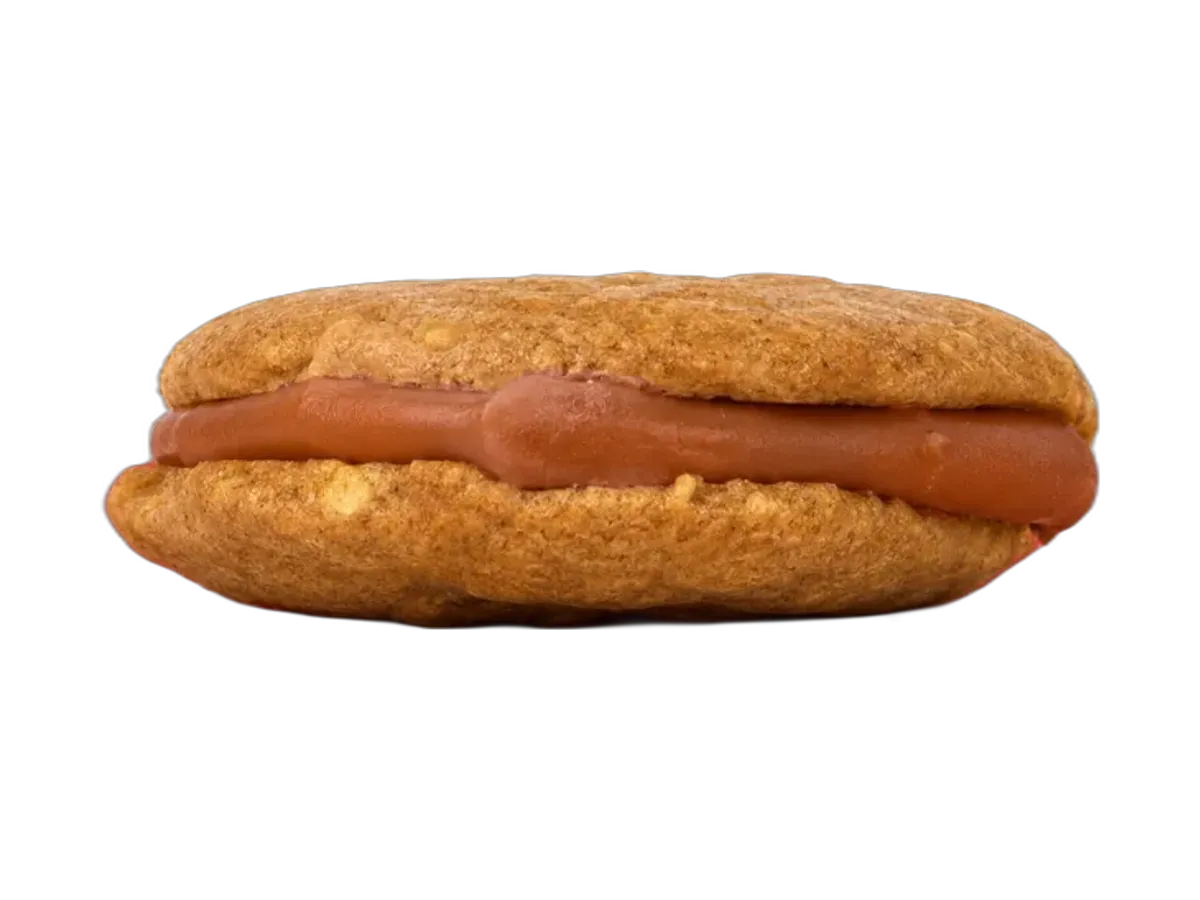 Unwrapped Skippy Peanut Butter & Jelly Oatmeal Protein Pie on a transparent background