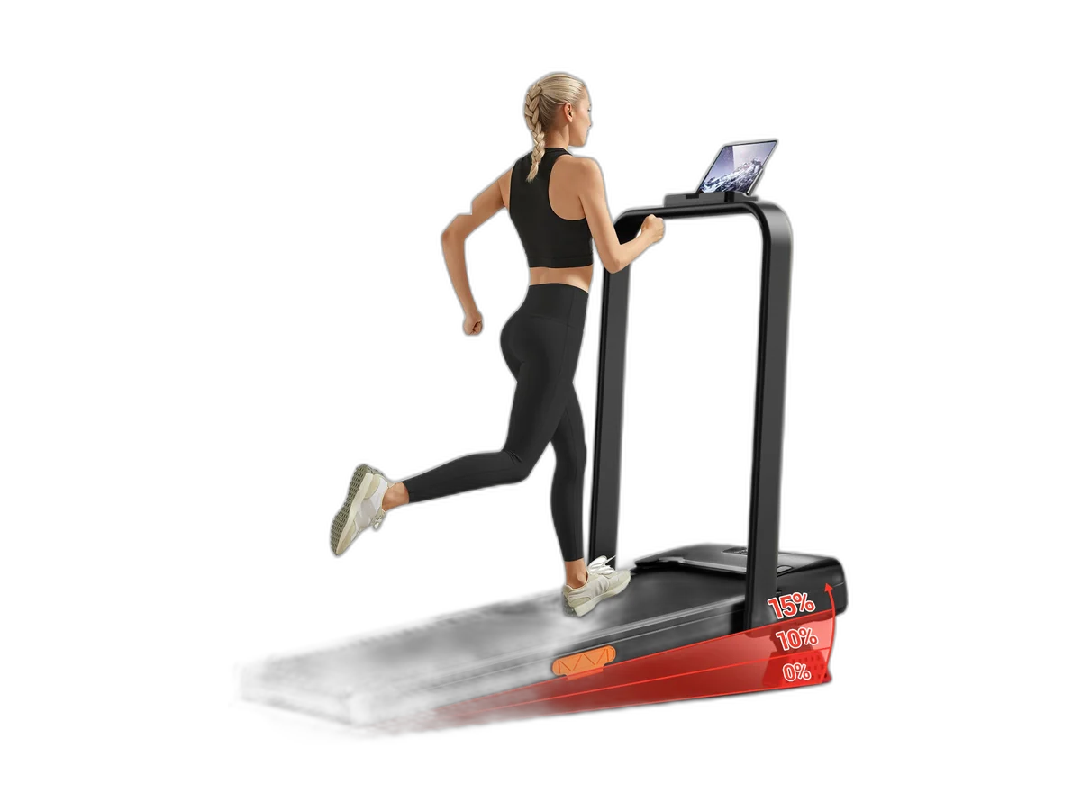 Umay U20F folding walking pad with handlebar and incline riser